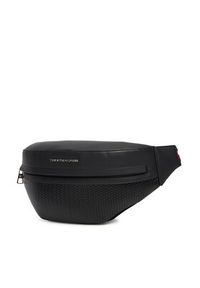 TOMMY HILFIGER - Tommy Hilfiger Saszetka nerka Th Woven Bum Bag AM0AM13634 Czarny. Kolor: czarny. Materiał: skóra