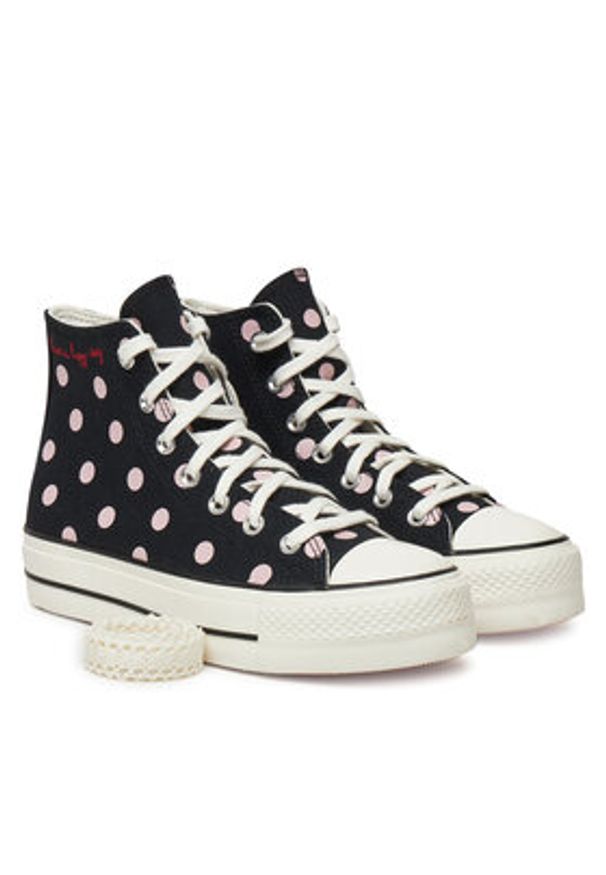 Converse Trampki Chuck Taylor All Star Lift Platform Polka Dots A10688C Czarny. Kolor: czarny. Materiał: materiał. Obcas: na platformie