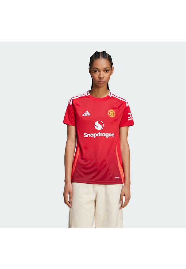 Adidas - Koszulka Manchester United 24/25 Home. Kolor: czerwony. Materiał: materiał