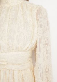 Born2be - Beżowa Rozkloszowana Sukienka Koronkowa Mini Alatalo. Kolor: beżowy. Materiał: koronka. Długość: mini #7