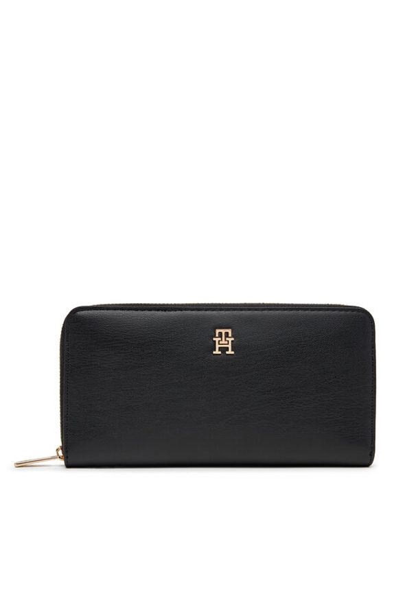 TOMMY HILFIGER - Tommy Hilfiger Duży Portfel Damski Th Icon Lrg Za AW0AW17744 Czarny. Kolor: czarny. Materiał: skóra