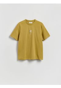 Reserved - T-shirt regular z nadrukiem - jasny zielony. Kolor: zielony. Materiał: bawełna, dzianina. Wzór: nadruk #1