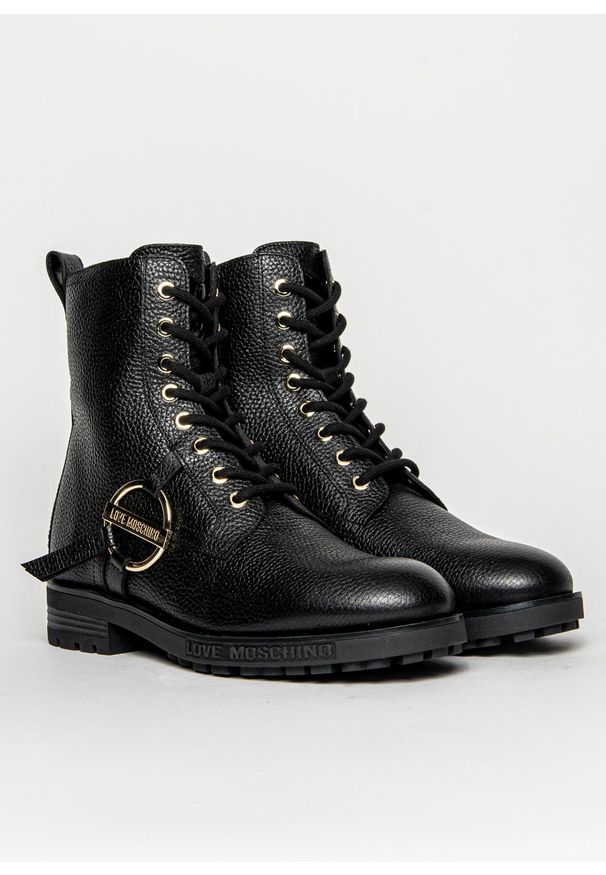 Botki damskie Love Moschino (JA24144G1DIC0000). Kolor: czarny. Wzór: kolorowy