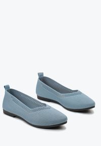 Born2be - Jasnoniebieskie Plecione Balerinki z Ażurowymi Wycięciami Jene. Kolor: niebieski. Materiał: materiał. Wzór: ażurowy. Obcas: na płaskiej podeszwie #3