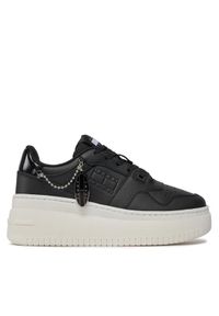 Tommy Jeans Sneakersy Tjw Retro Basket Flatform Charm EN0EN02421 Czarny. Kolor: czarny. Materiał: skóra