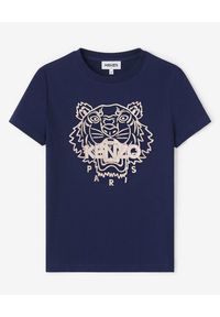 Kenzo - KENZO - Koszulka z nadrukiem tygrysa. Kolor: niebieski. Materiał: bawełna. Wzór: nadruk. Styl: klasyczny #3