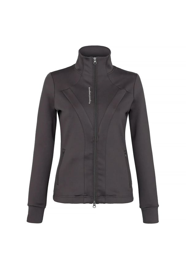Bluza jeździecka damska EQUESTRIAN QUEEN Arianna 24AW zasuwana. Kolor: szary