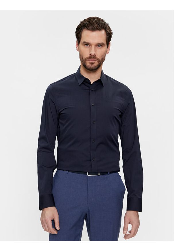 Calvin Klein Koszula K10K110856 Granatowy Slim Fit. Kolor: niebieski. Materiał: bawełna