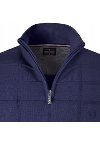 Elegancki Sweter Męski (Zamek) - Pako Jeans - Wysoki Dekolt, Granatowy. Kolor: niebieski. Materiał: bawełna. Styl: elegancki #5