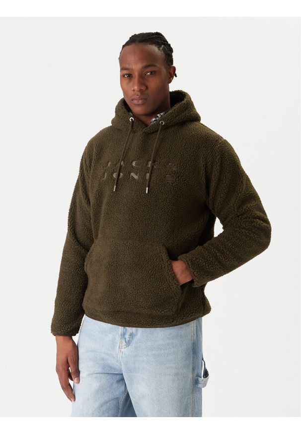 Jack & Jones Bluza Flare Teddy 12285678 Zielony Relaxed Fit. Kolor: zielony. Materiał: syntetyk
