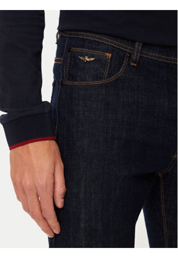 Aeronautica Militare Jeansy 242PJ200CT3237 Granatowy Regular Fit. Kolor: niebieski