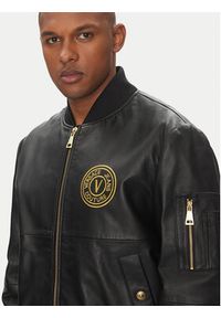 Versace Jeans Couture Kurtka skórzana 78GAVP06 Czarny Regular Fit. Kolor: czarny. Materiał: skóra