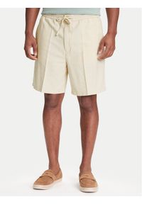 Mustang Szorty materiałowe Linen 1016459 Écru Loose Fit. Materiał: bawełna
