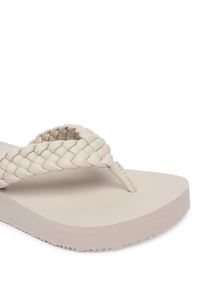 TOMMY HILFIGER - Tommy Hilfiger Japonki Th Wedge Cornrow Beach Sandal FW0FW09037 Écru. Materiał: skóra #5