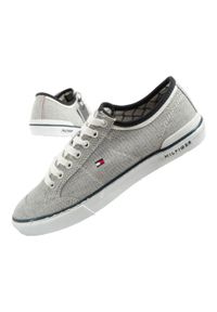 TOMMY HILFIGER - Buty sportowe trampki do chodzenia męskie Tommy Hilfiger. Kolor: szary. Sport: turystyka piesza