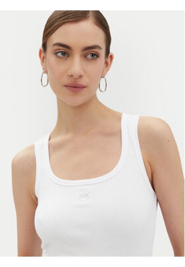 Pinko - PINKO Top 100807 A2C1 Biały Regular Fit. Kolor: biały. Materiał: bawełna