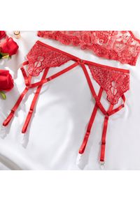 Intica - Komplet bielizny z koronką na romantyczne wieczory Vitia. Kolor: czerwony. Materiał: koronka. Wzór: koronka #9