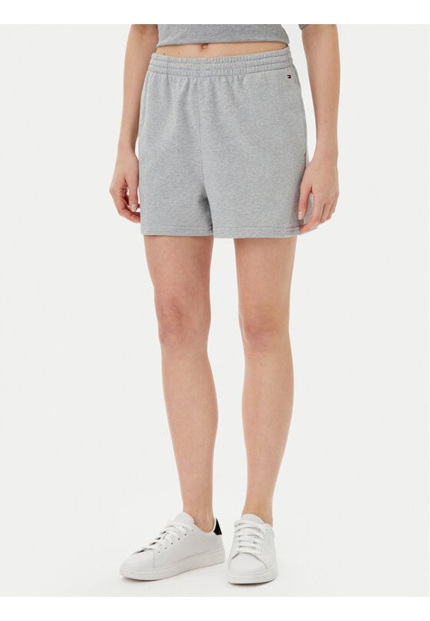 TOMMY HILFIGER - Tommy Hilfiger Szorty sportowe UW0UW05800 Szary Regular Fit. Kolor: szary. Materiał: bawełna