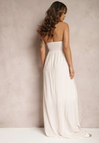 Renee - Jasnoróżowa Sukienka Hirlia. Kolor: różowy. Materiał: bawełna, koronka. Długość rękawa: bez rękawów. Wzór: koronka. Styl: boho. Długość: maxi #3