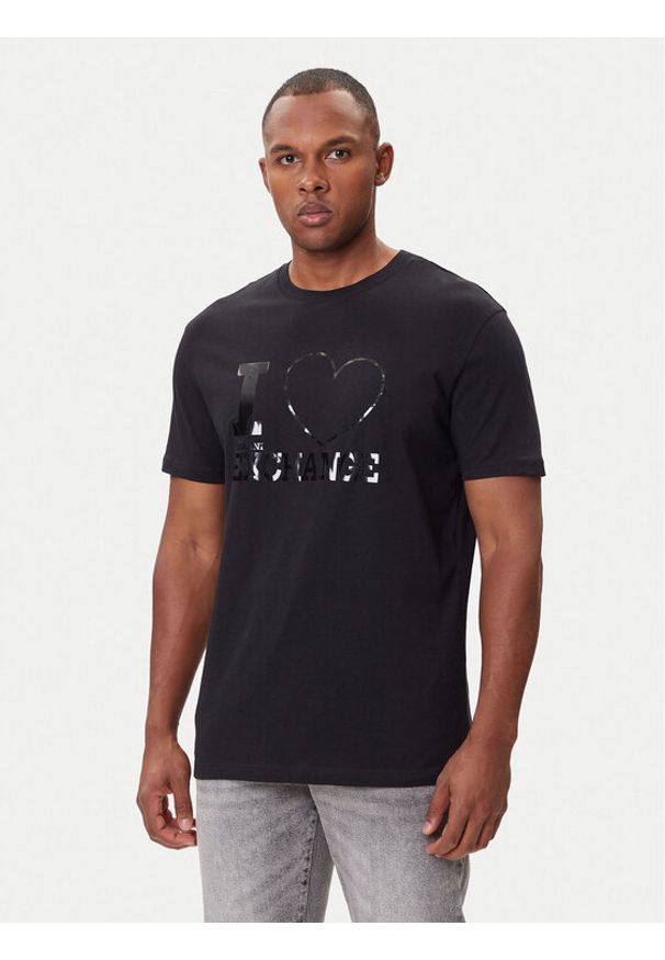 Armani Exchange T-Shirt XM001413 AF16432 MC314 Czarny Regular Fit. Kolor: czarny. Materiał: bawełna