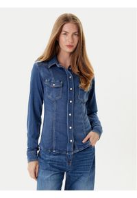 Guess Koszula jeansowa W5YH63 D0781 Niebieski Regular Fit. Kolor: niebieski. Materiał: syntetyk