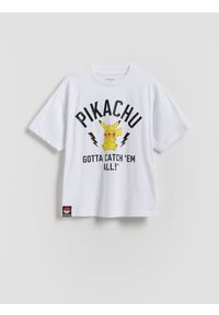 Reserved - Bawełniany t-shirt Pokemon - biały. Kolor: biały. Materiał: bawełna #1