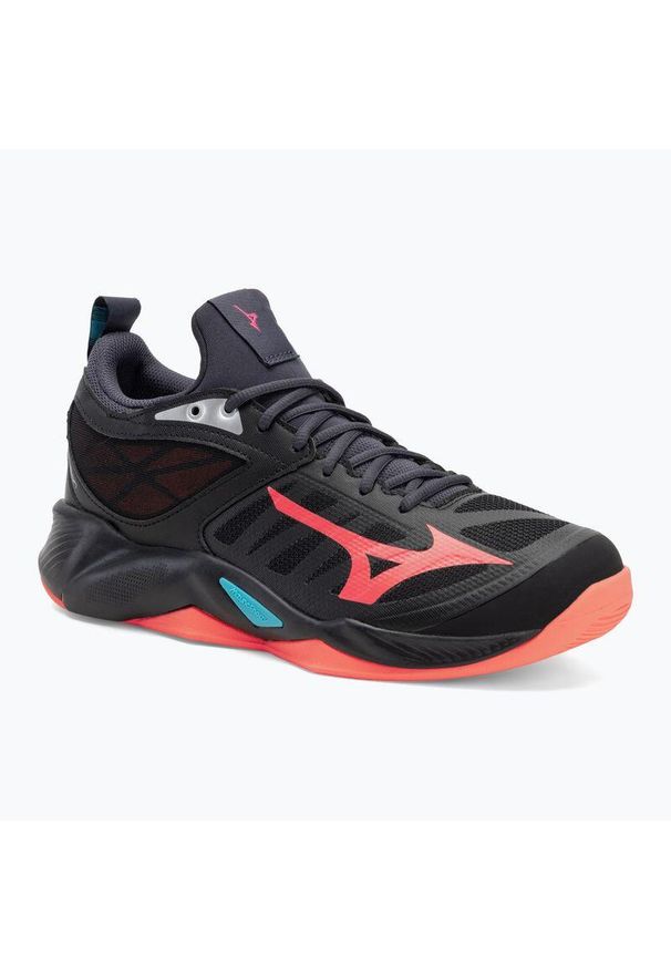 Buty do siatkówki Mizuno Wave Dimension. Kolor: czerwony, wielokolorowy, czarny. Model: Mizuno Wave. Sport: siatkówka