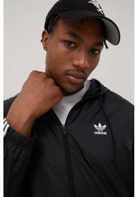 adidas Originals kurtka HB9489 męska kolor czarny przejściowa. Okazja: na co dzień. Kolor: czarny. Materiał: materiał. Styl: casual #5