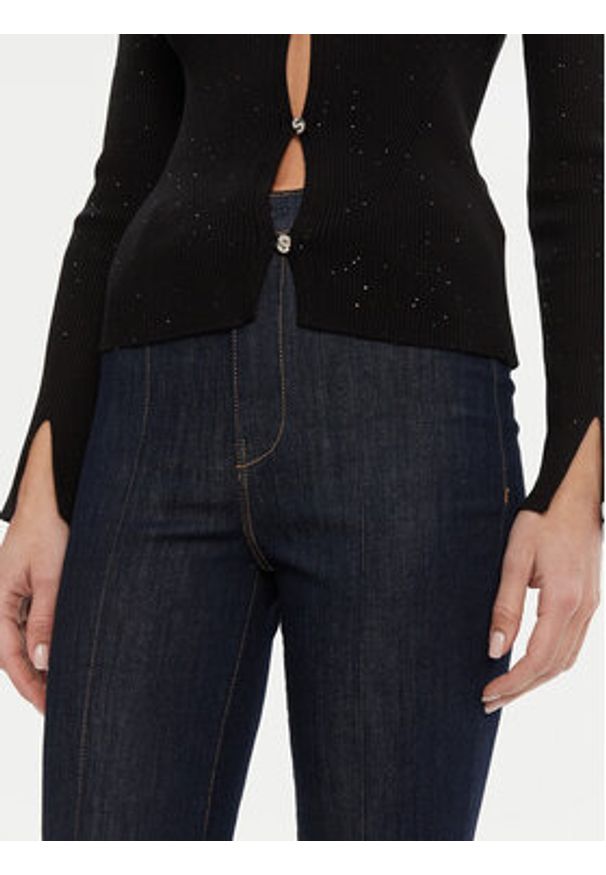 Guess Kardigan W5RR17 Z34O0 Czarny Classic Fit. Kolor: czarny. Materiał: wiskoza