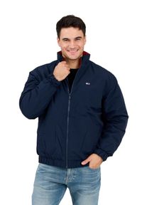 Tommy Jeans - TOMMY JEANS Granatowa męska kurtka przejściowa z drobnym logo, Rozmiar M. Kolor: niebieski. Materiał: poliamid. Wzór: bez wzorów #4