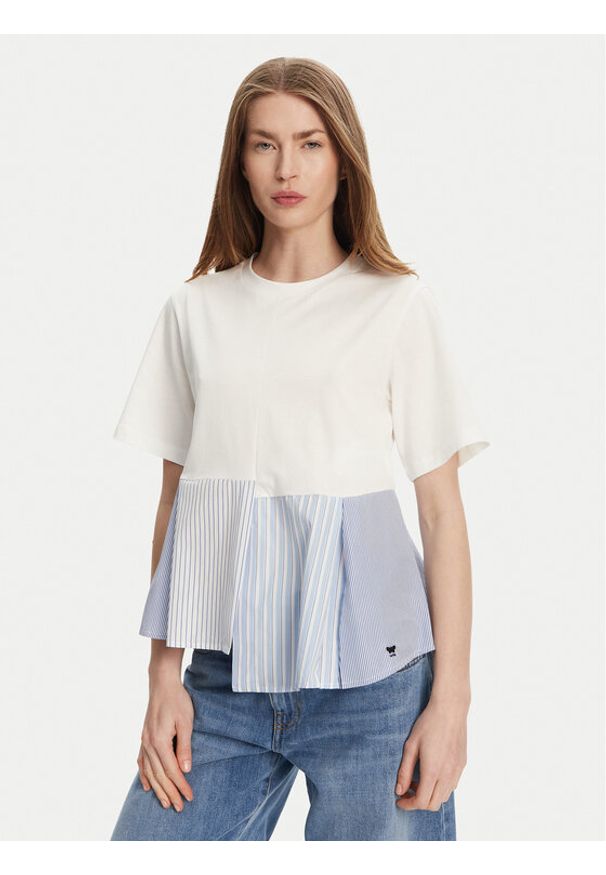 Weekend Max Mara T-Shirt Bird 2515941102 Biały Relaxed Fit. Kolor: biały. Materiał: bawełna