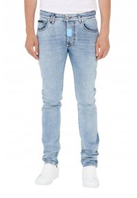 Philipp Plein - PHILIPP PLEIN Jasne męskie jeansy Straight Cut. Kolor: niebieski #4