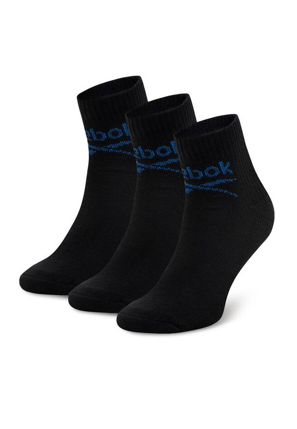 Zestaw 3 par wysokich skarpet unisex Reebok. Kolor: czarny