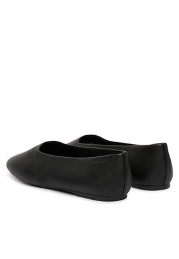 Calvin Klein Baleriny Round Ballerina Lth HW0HW02943 Czarny. Kolor: czarny. Materiał: skóra