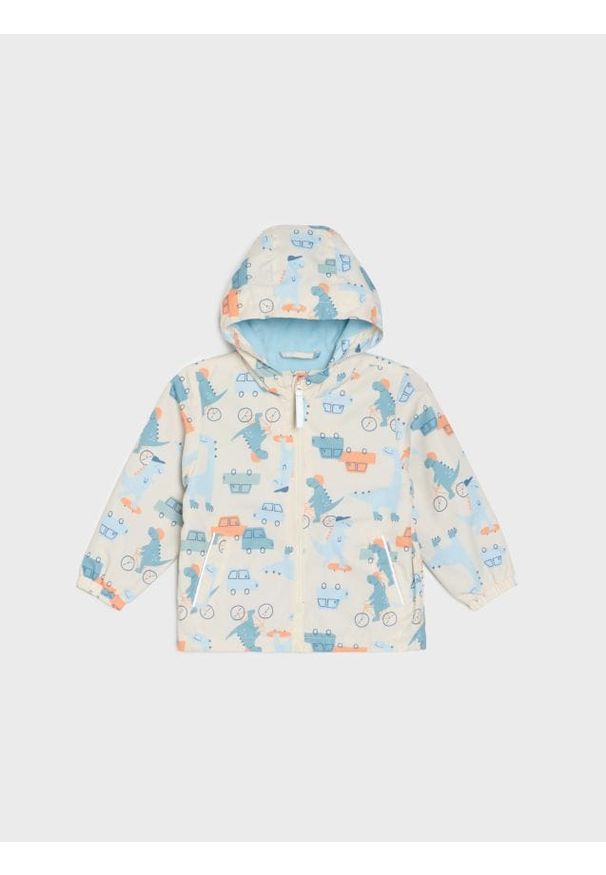 Sinsay - Lekka kurtka wiatrówka z kapturem - kremowy. Typ kołnierza: kaptur. Kolor: kremowy