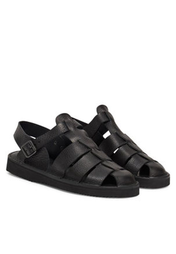 Fracap Sandały D034 Czarny. Kolor: czarny. Materiał: skóra