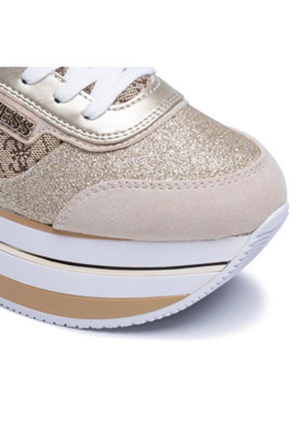 Guess Sneakersy Hansin2 FL5HNS FAL12 Złoty. Kolor: złoty. Materiał: skóra