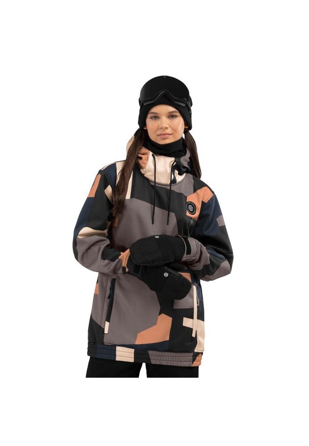 SIROKO - Kurtka snowboardowa damska W1-W Sandboard. Kolor: wielokolorowy, brązowy, czarny. Materiał: softshell, materiał. Sezon: zima. Sport: snowboard