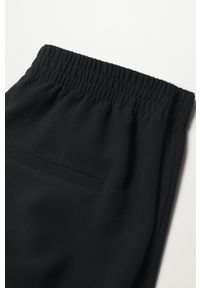 mango - Mango Spodnie damskie kolor czarny szerokie high waist. Stan: podwyższony. Kolor: czarny. Materiał: włókno #5