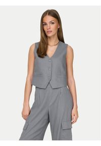 JDY Kamizelka Maya 15324995 Szary Regular Fit. Kolor: szary. Materiał: len, wiskoza