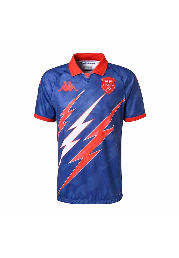 Kappa - Koszulka Wyjazdowa Stade Français 2025. Kolor: czerwony, niebieski, wielokolorowy. Sport: piłka nożna