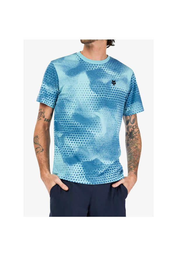 FOX - Koszulka rowerowa męska Fox Aop SS Tech Tee. Kolor: niebieski