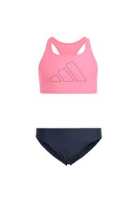 Adidas - Bikini Performance Big Bars Kids. Kolor: różowy, wielokolorowy, czarny. Materiał: materiał #1