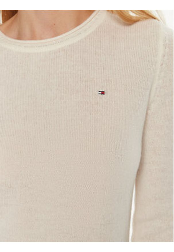 TOMMY HILFIGER - Tommy Hilfiger Sweter WW0WW44161 Écru Regular Fit. Materiał: wełna