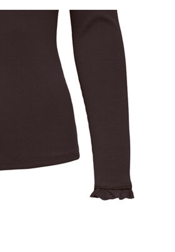 only - ONLY Bluzka Leslie 15277888 Brązowy Regular Fit. Kolor: brązowy. Materiał: bawełna