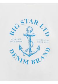 Big-Star - Koszulka męska z kontrastowym nadrukiem biała Kartes 100. Kolor: biały. Materiał: dzianina, bawełna. Wzór: nadruk. Styl: klasyczny #2