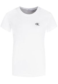 Calvin Klein Jeans T-Shirt J20J212883 Biały Slim Fit. Kolor: biały. Materiał: bawełna #4