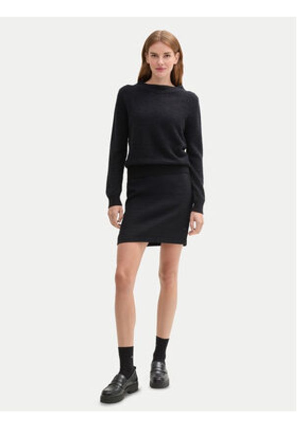 Tom Tailor Spódnica mini 1044649 Czarny Regular Fit. Kolor: czarny. Materiał: syntetyk