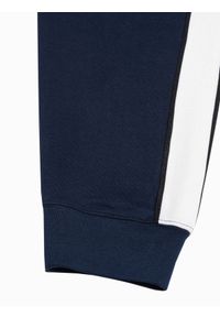 Ombre Clothing - Spodnie męskie dresowe joggery P951 - granatowe - XXL. Kolor: niebieski. Materiał: dresówka #4