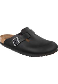 Kapcie Birkenstock Boston Dorosłych. Okazja: na co dzień. Zapięcie: bez zapięcia. Kolor: czarny. Materiał: materiał. Szerokość cholewki: normalna. Sport: turystyka piesza